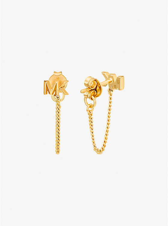 Precious Metal-Plated Sterling Silver Logo Chain Earrings | Michael Kors (UK)