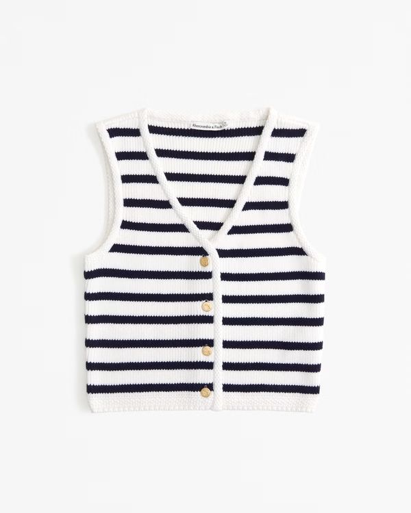 Women's The A&F Mara Button-Up Sweater Vest | Women's New Arrivals | Abercrombie.com | Abercrombie & Fitch (US)