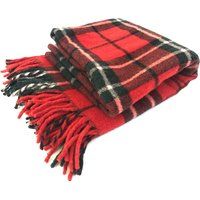 Vintage Wool Red Plaid Blanket~ Stadium Blanket Throw~ Tartan ~ Red, White, Green & Black~ Rustic Ca | Etsy (US)