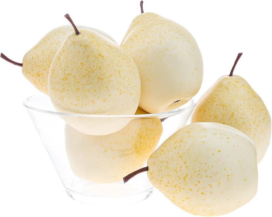6pcs Artificial Pear Decoration Fake Vivid Fruit Model Realistic Plastic Food Display Lifelike Fa... | Amazon (US)
