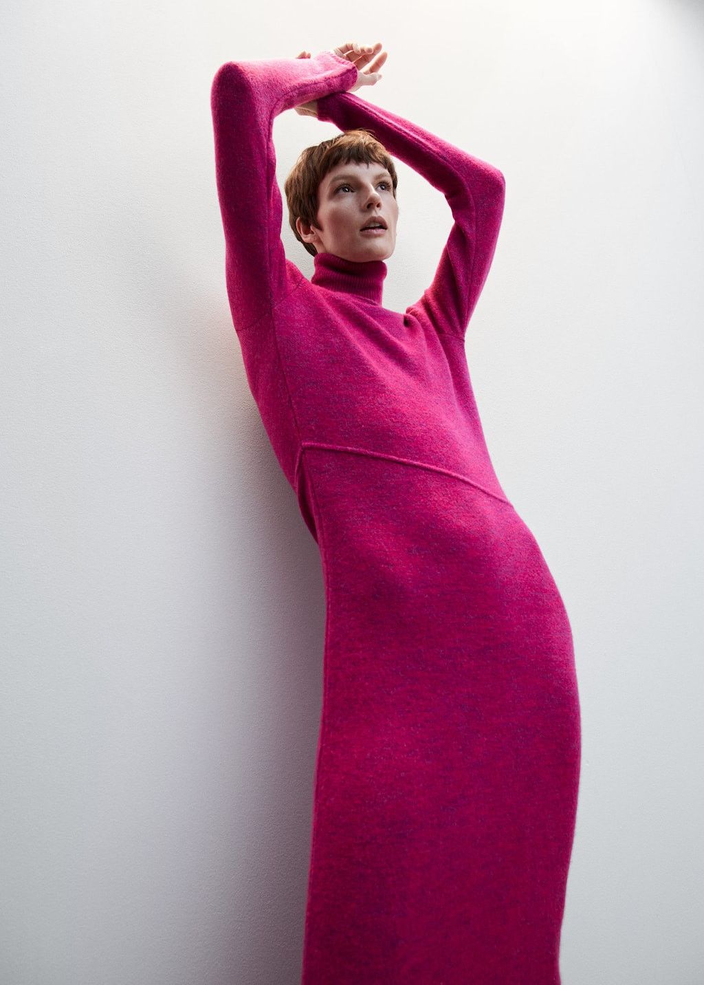 Knitted turtleneck dress | MANGO (US)