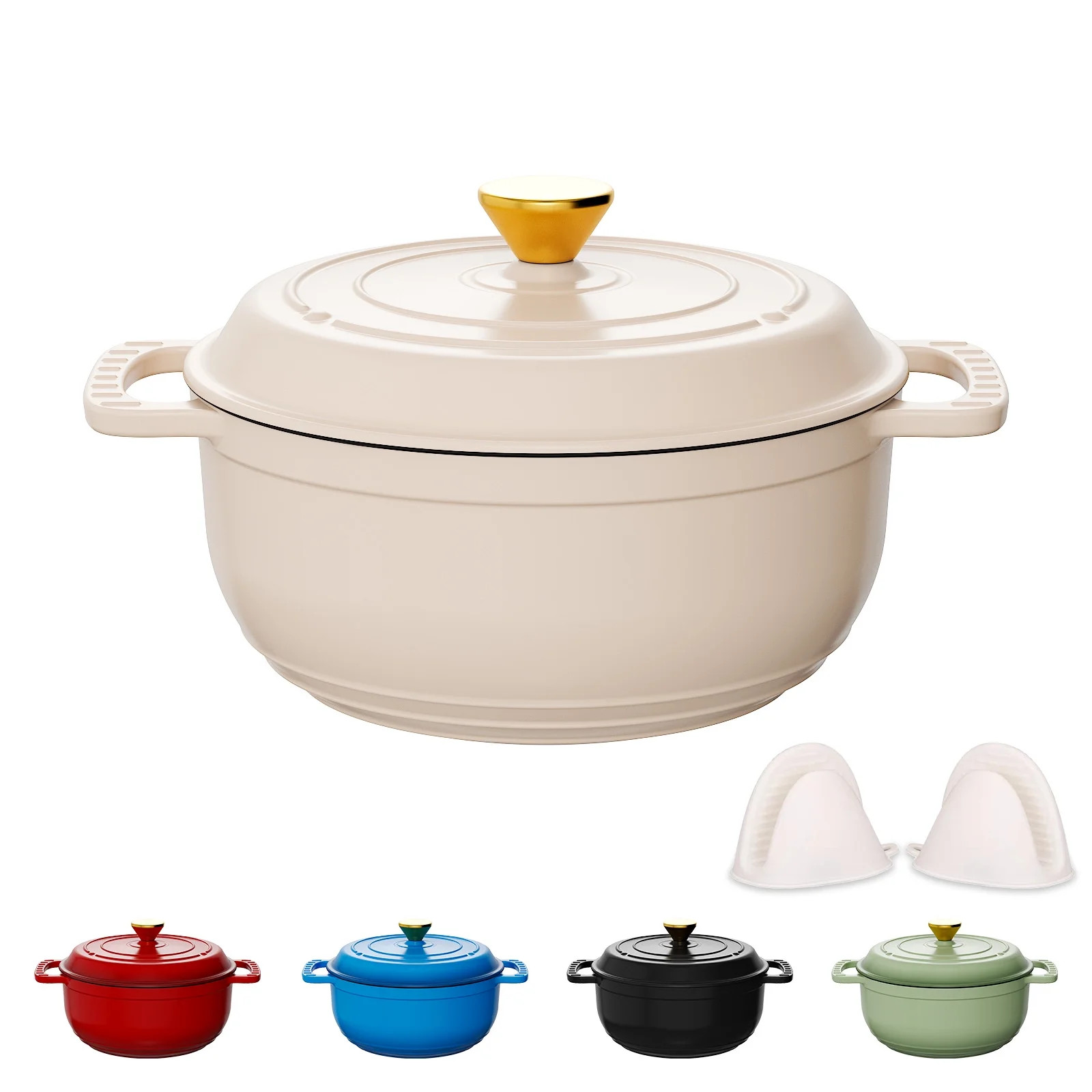 Ktaxon 5 Quart Enameled Cast Iron Dutch Oven with Upgraded Textured Handles Pre-Seasoned Cookware... | Walmart (US)