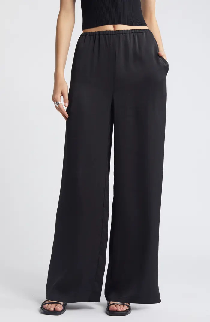 Wide Leg Satin Pants | Nordstrom