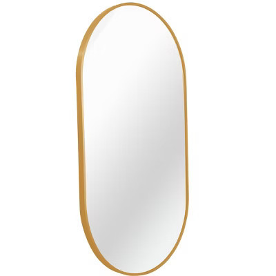 Dexmalle Modern Gold Oval Wall Mounted Oval Mirror with Slim Frame | Target