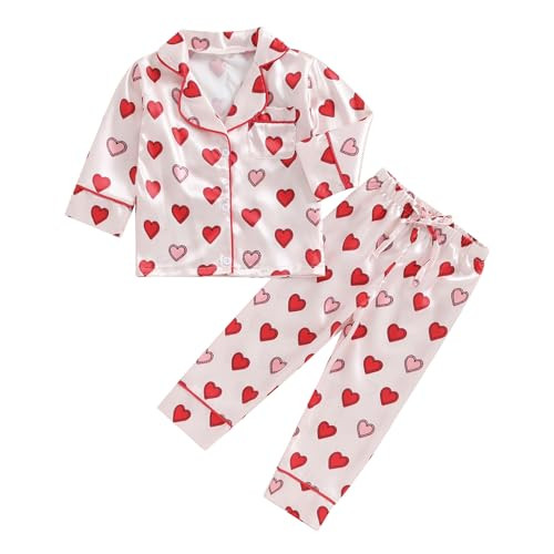 Kids Baby Girl Boy Satin Pajamas Set Button Down Sleep Shirt Top+Long Pants Bottoms Sleepwear Lou... | Amazon (US)