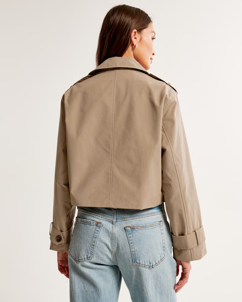 Cropped Trench Coat | Abercrombie & Fitch (US)