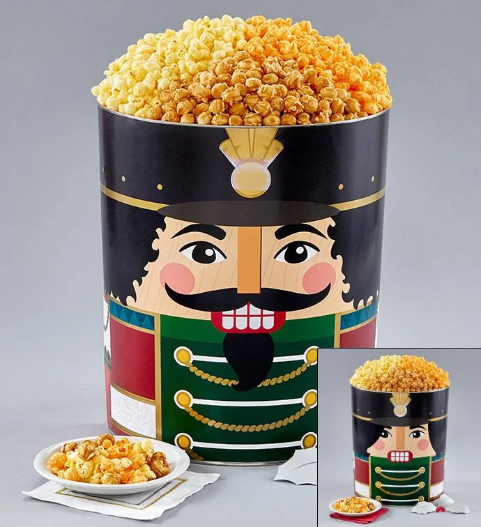 Nutcracker 6.5 Gallon 3 Flavor Popcorn Tin | The Popcorn Factory