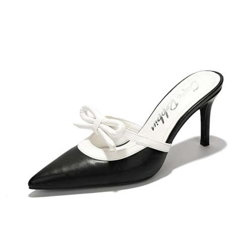 Cape Robbin Kitten Heels For Women Heels With Bow Heels - Classy Kitten Heels for Women Kitten Heels - Elegant Heeled Mules for Women Hanny | Amazon (US)