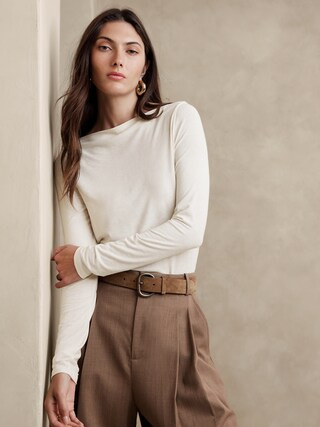 Aleah Wool-Blend Boatneck Top | Banana Republic (CA)