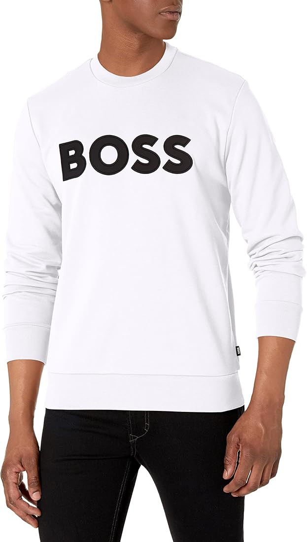 BOSS Patch Logo French Terry Crew Neck Sweatshirt | Amazon (US)
