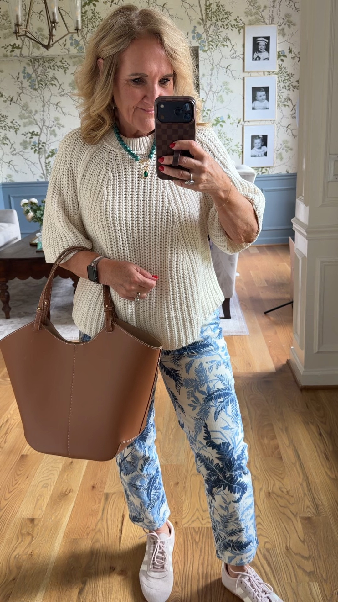 Sweater size medium. This will be great in the fall with a long sleeve Tea underneath.
Jeans size 6 regular
Sneakers I would size down a half. I have too much room in my toes honestly.

#LTKSaleAlert #LTKOver40 #LTKootd