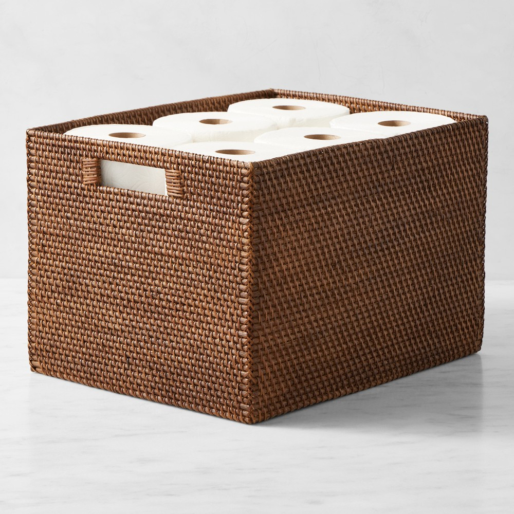 Hold Everything Rattan Cubby Pantry Baskets | Williams-Sonoma