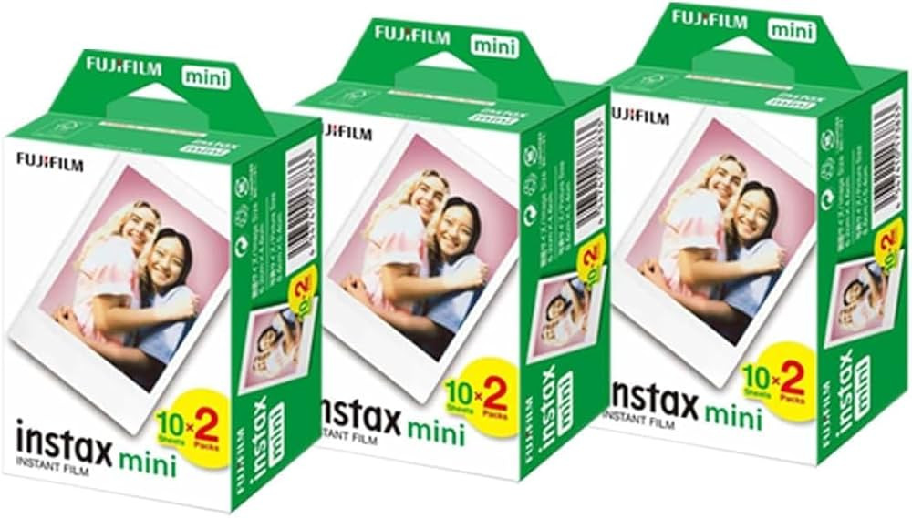 Fujifilm 16437396 Instax Mini Twin Pack Picture Format Instant Daylight Film Pack of 3 (60 Shots) | Amazon (US)