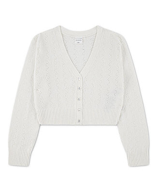 Girls' Pointelle V-Neck Cardigan | Macy's