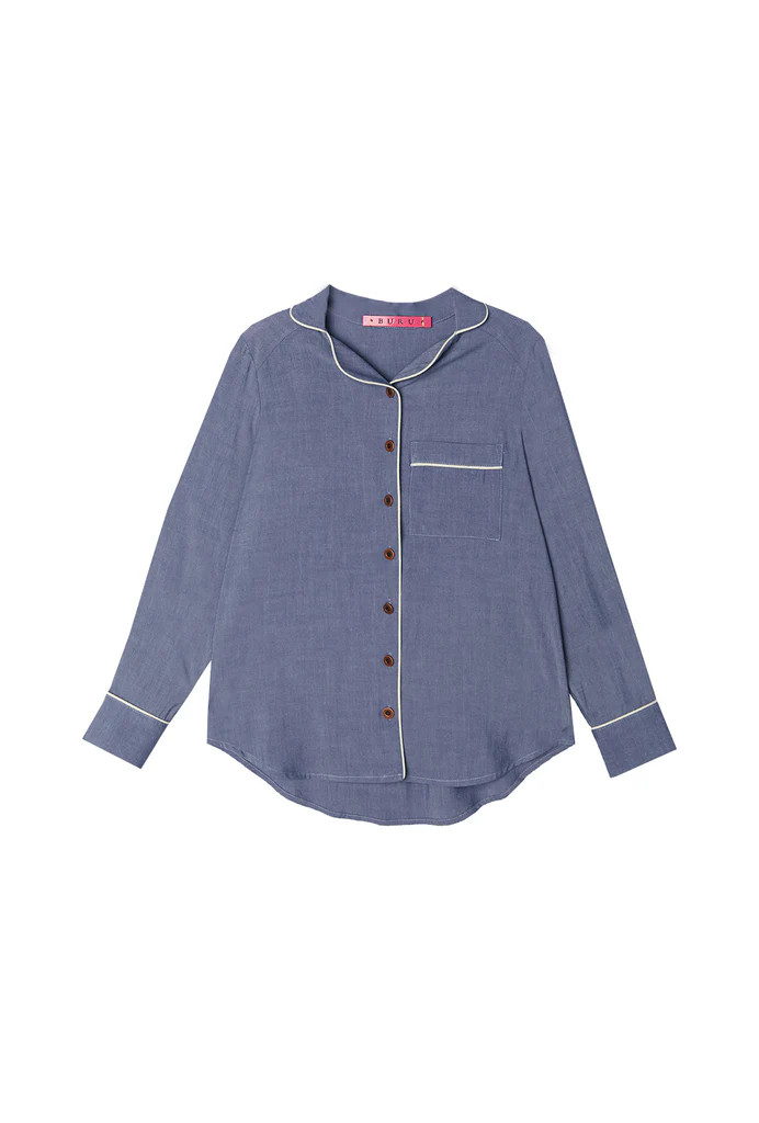 BURU x Pappy & Co PJ Blouse - Denim Chambray | Shop BURU