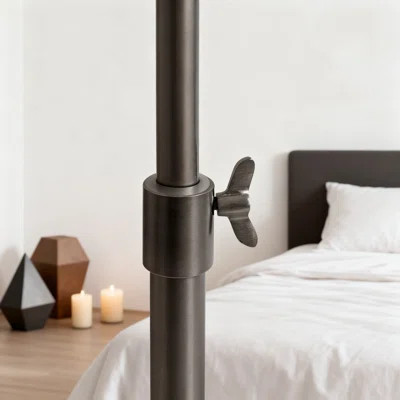 Engles Traditional Adjustable Height Pedestal Side Table, Vintage Round Metal Plant Stand With Embossed Sunburst Pattern For Use As Nightstand Or Acce | Wayfair North America