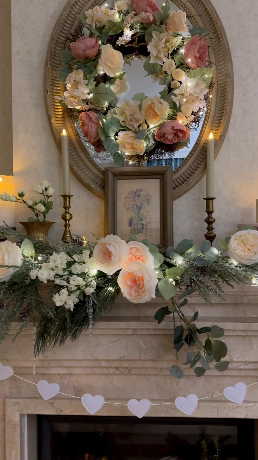 Romantic spring decor, living room mantel decor, @Michaels faux roses, @Etsy vintage decor 

#LTKHome #LTKSeasonal #LTKSaleAlert