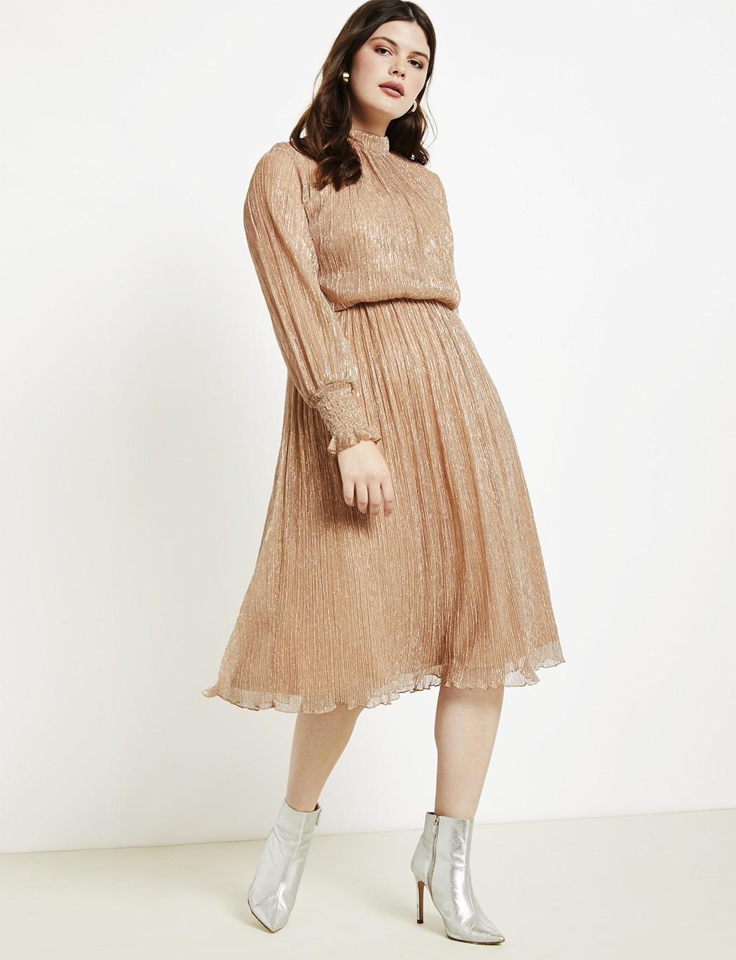 Puff Sleeve Gathered Waist Dress | Eloquii