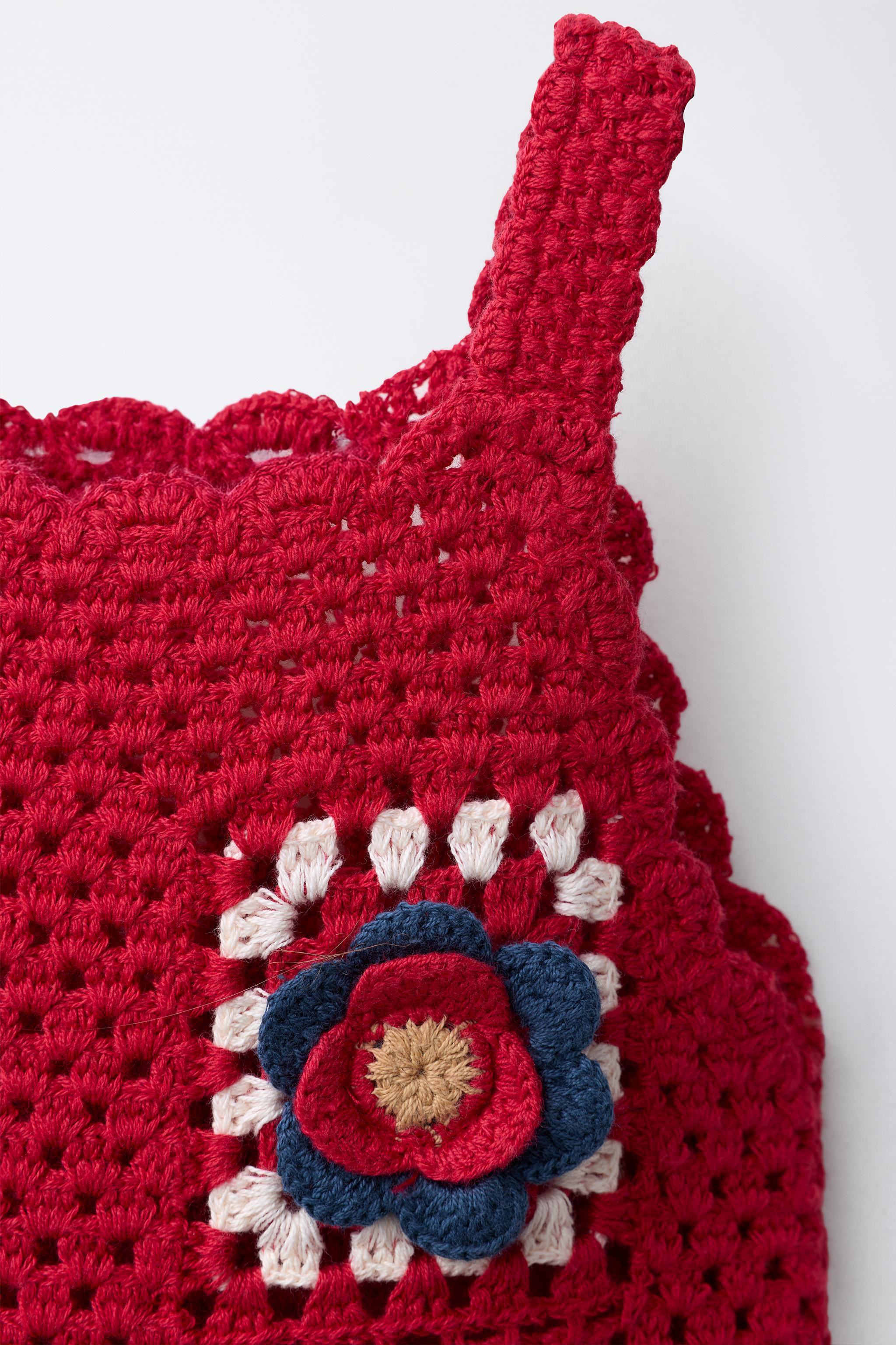 CROCHET FLORAL KNIT DRESS | Zara US