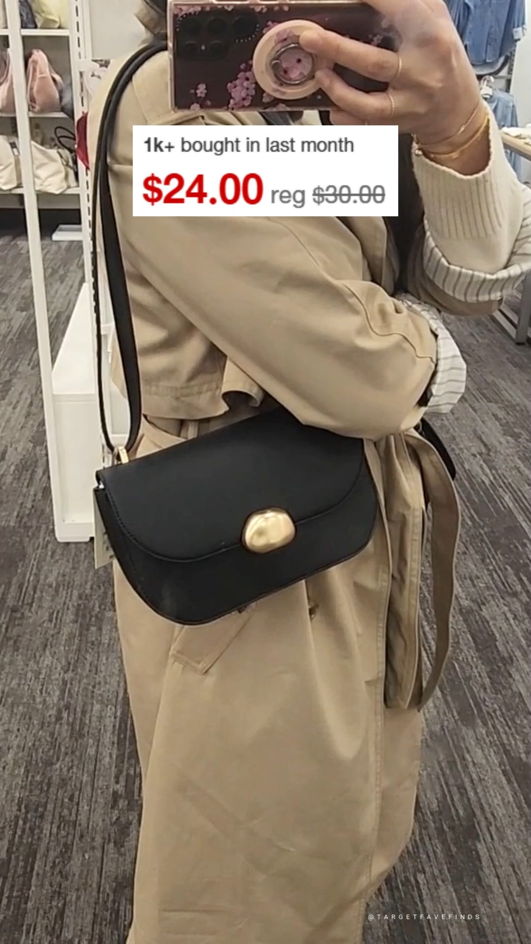 target spring 2026 flap crossbody bag structured with gold hardware detail comes in black and taupe color 

 #LTKSaleAlert