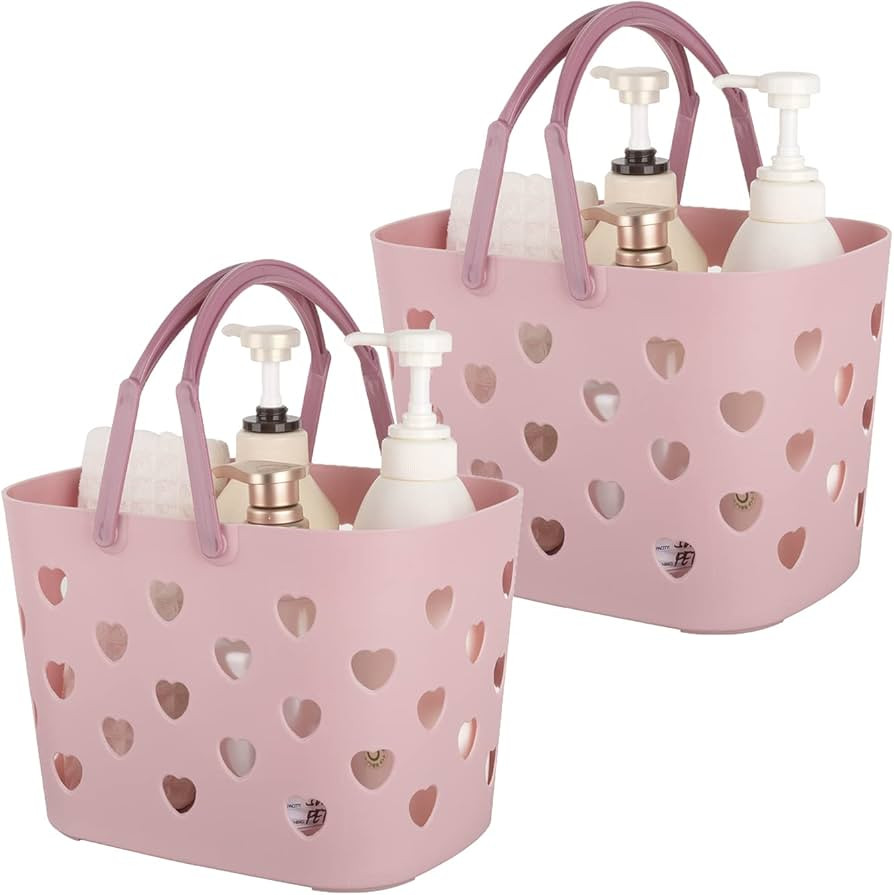 Anyoifax 2 Pack Portable Shower Caddy Tote Plastic Storage Basket with Handle Box Organizer Bin f... | Amazon (US)