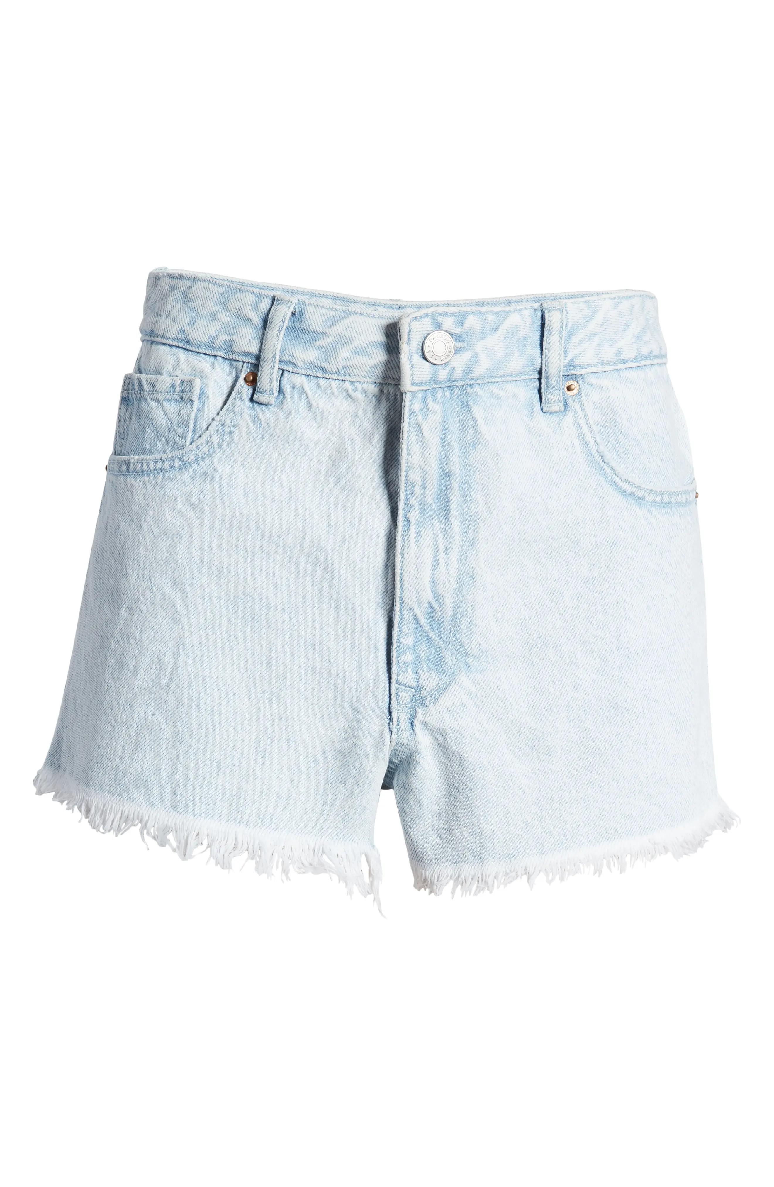 PacSun Festival High Waist Cutoff Denim Shorts in Indigo Glass at Nordstrom, Size 28 | Nordstrom