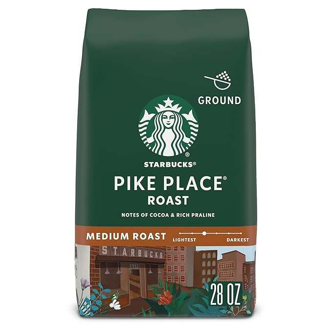 Starbucks Ground Coffee, Medium Roast Hot or Iced Coffee, Pike Place Roast, 28 oz | Amazon (US)