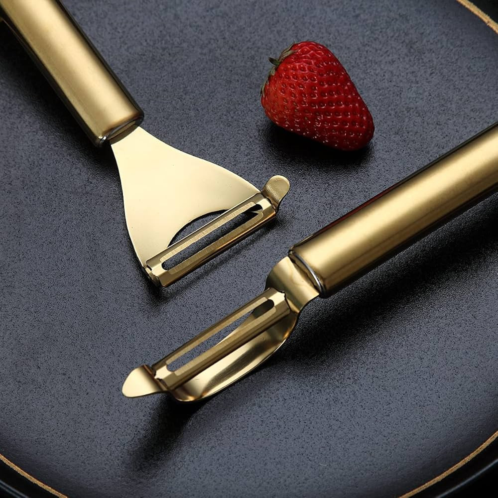 Gold Potato Vegetable And Fruit Peelers For Kitchen, Kyraton Titanium Gold Plating Stainless Stee... | Amazon (US)