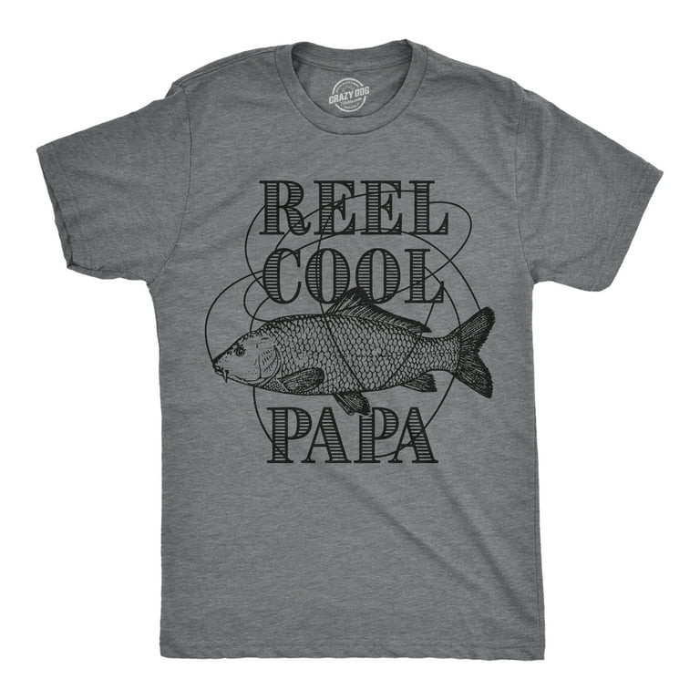 Mens Reel Cool Papa T shirt Funny Fathers Day Fishing Gift for Grandpa Graphic Tees | Walmart (US)