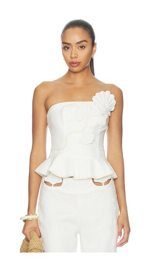 AZULU Vaiana Top in Ivory. - size S | Revolve Clothing (Global)