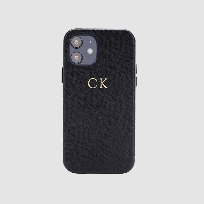 Black Saffiano Wrap iPhone 12 / iPhone 12 Pro Case | The Daily Edited