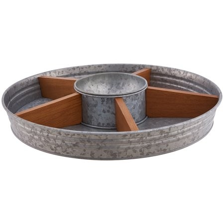 Better Homes & Gardens Galvanized & Wood Turntable with Dip Bowl | Walmart (US)
