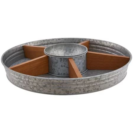 Better Homes & Gardens Galvanized & Wood Turntable with Dip Bowl | Walmart (US)