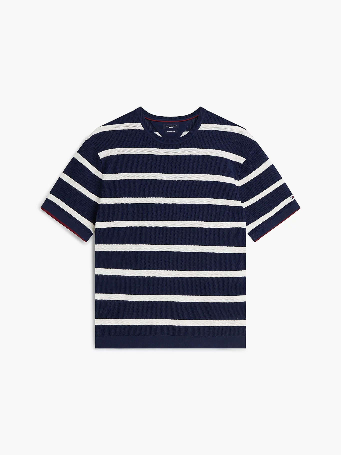 New York Label Breton Stripe Knit Relaxed T-Shirt | Blue | Tommy Hilfiger | Tommy Hilfiger UK