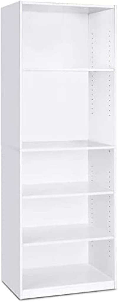 FURINNO JAYA Simply Home 5-Shelf Bookcase, 5-Tier, White | Amazon (US)