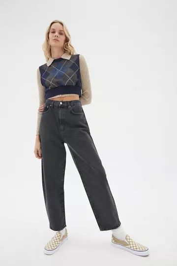 AGOLDE High-Waisted Balloon Jean – Black Tea | Urban Outfitters (US and RoW)