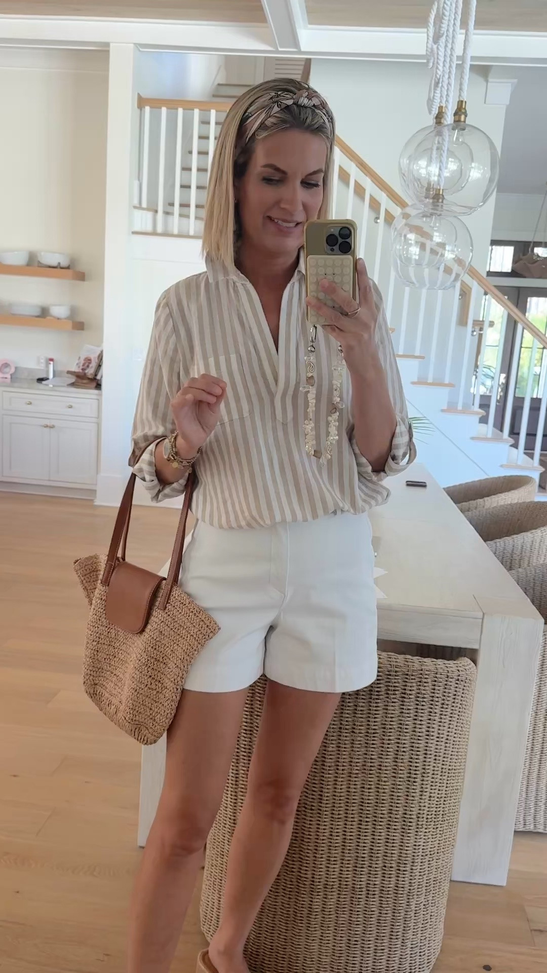 Wearing small in the linen top and shorts (use my new customer discount code RACHELXSPANX).  Sandals true to size.

#LTKOver40 #LTKSaleAlert #LTKTall