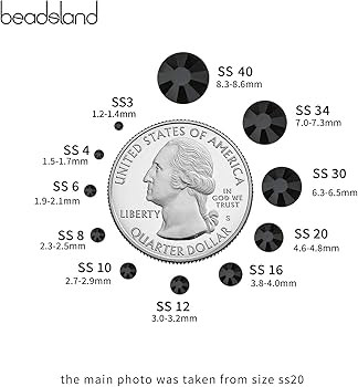 Beadsland 1440pcs Flat Back Crystal Rhinestones Round Gems for Nail Art and Craft Glue Fix, Jet H... | Amazon (US)