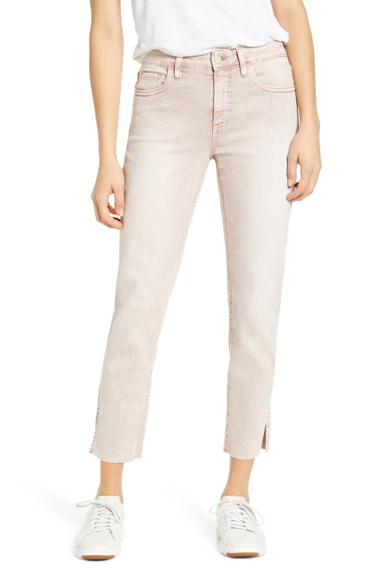 Slit Hem Ankle Straight Leg Jeans | Nordstrom