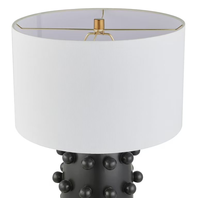 Evelyn&Zoe Farrington 25.5" Modern Ceramic and Metal Table Lamp with White Drum Fabric Shade | Walmart (US)