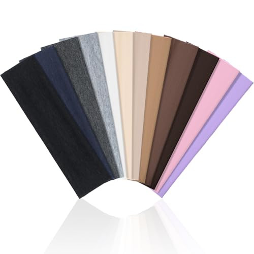 12PCS Stretchy Headbands for Women, Fashion Hair/Head Bands for Women's Hair, Absorbed Sport Headband for Daily Life Workout Yoga Running | Amazon (US)
