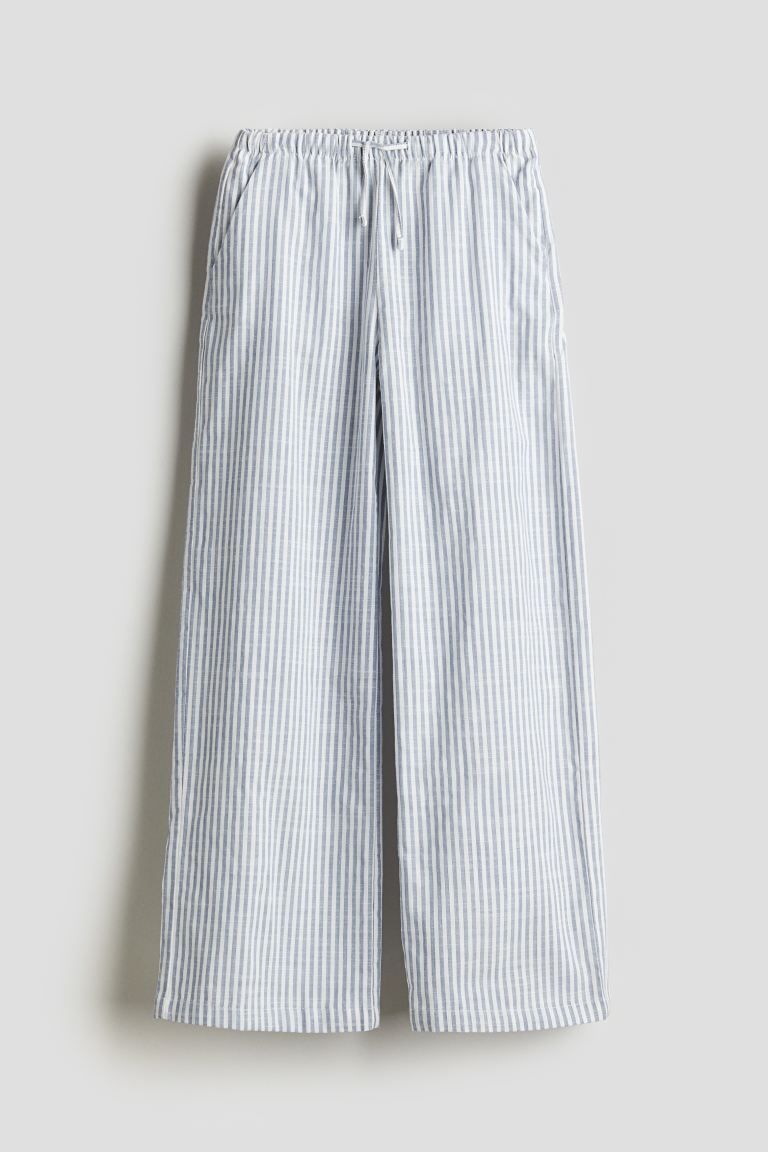 Pull-on Pants - Dusty blue/striped - Kids | H&M US | H&M (US + CA)
