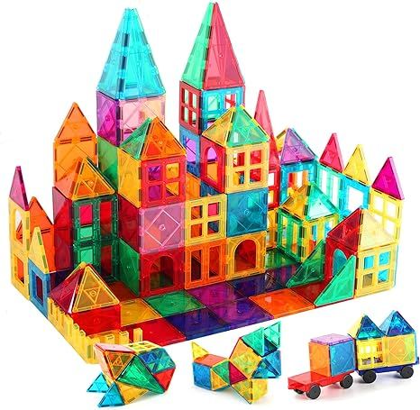 Kids Magnetic Tiles Toys, 100Pcs 3D Magnetic Building Blocks Tiles Set, Building Construction Edu... | Amazon (US)