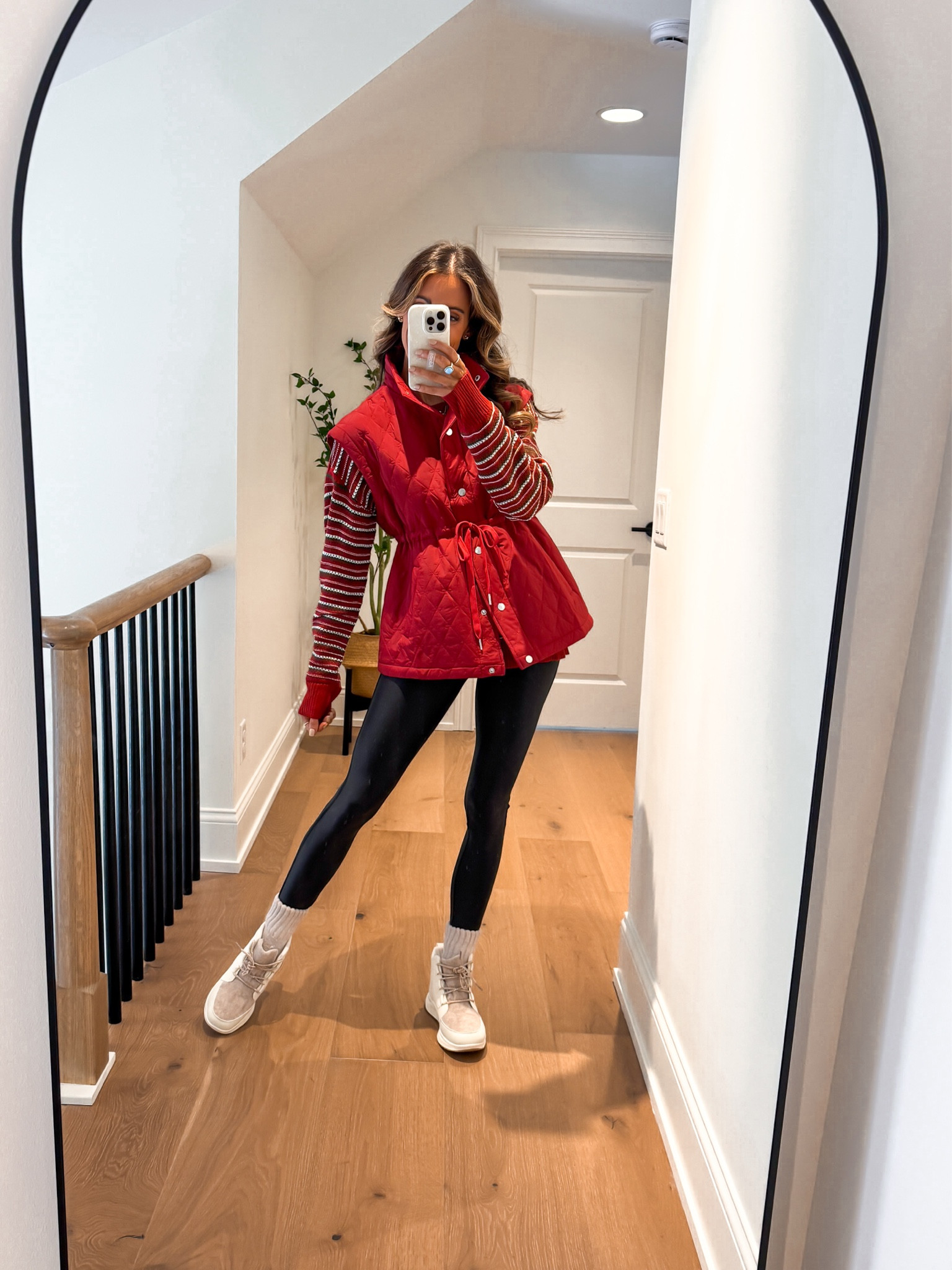 Wearing a small vest, holiday  sweater and xsmall faux leather leggings 

Christmas outfit | Winter outfit | winter outfits | fall outfits | holiday outfits | gift guide | gifts for her | best outfit 

#LTKHoliday #LTKCyberWeek #LTKGiftGuide