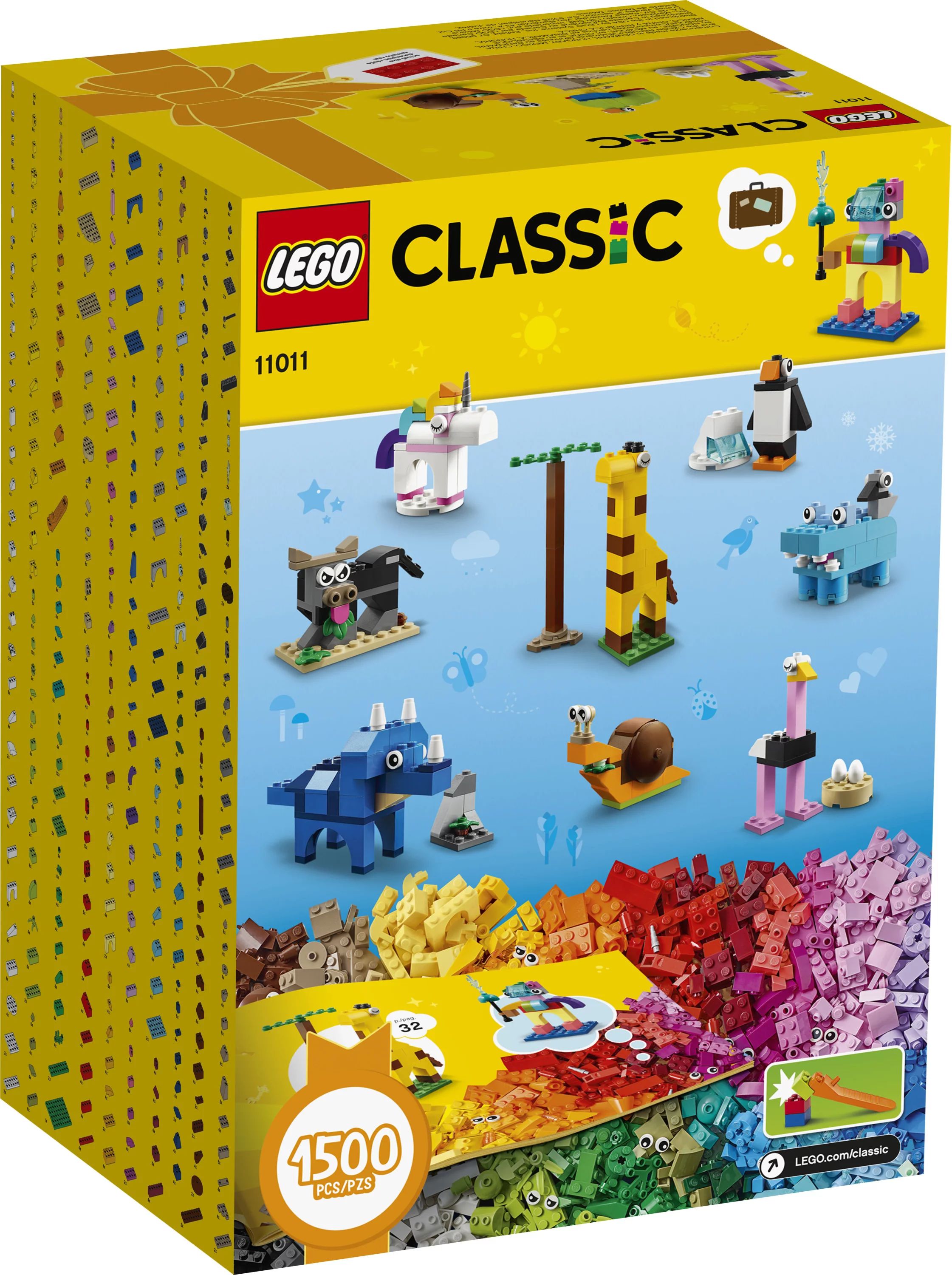 LEGO Classic Bricks and Animals 11011 Creative Toy That Builds into 10 Amazing Animal Figures (1,... | Walmart (US)
