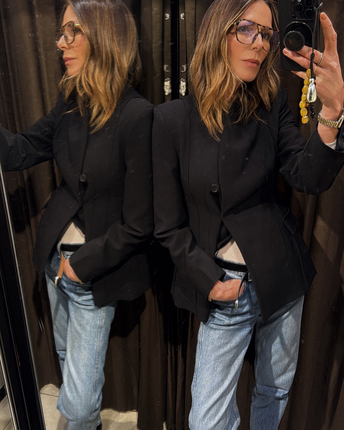 This week’s view through the mirror… 

1. Blue light glasses quickly becoming my new favourite outfit accessory.
2. Simple leather and denim look.
3. The floatiest trench.
4. Activewear 80% of my wardrobe.
5. New cargo trousers for Spring.
6. Reformer girlies have you tried the tower?

#LTKspring #LTKuk #LTKeurope