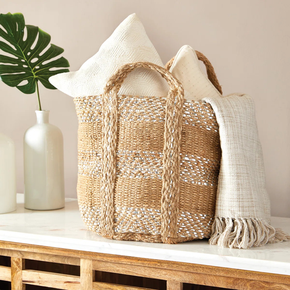 Rosecliff Heights Two-Toned Jute Basket | Wayfair | Wayfair North America