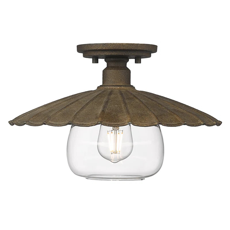 Clemence Glass Semi Flush Mount | Wayfair North America