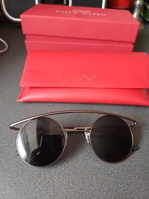 KAREN WAZEN Round Ladies Grey Black Lens Industrial Frame Sunglasses NEW   | eBay | eBay UK
