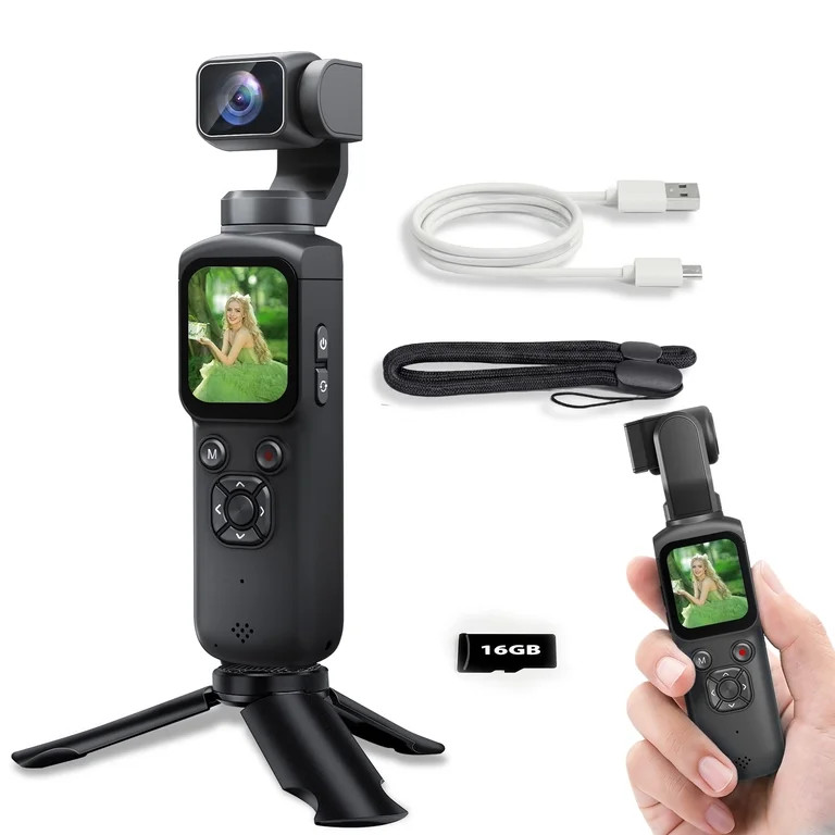 Saneen 4K Vlogging Camera 75MP Handheld Cameras Touchscreen Pocket Video Recorder with 330\u00b0 ... | Walmart (US)